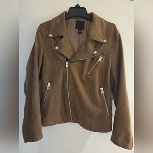 H&M Brown Suede-Effect Moto Jacket